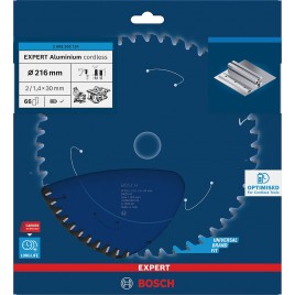 BOSCH Tarcza pilarska EXPERT Aluminium cordless, 216 × 2 / 1,4 × 30 mm, T66 2608902124