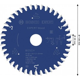 BOSCH Tarcza pilarska Expert for Wood 120 × 1,8/1,2 × 20 mm, T40 2608902136