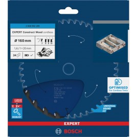 BOSCH Tarcza pilarska EXPERT Construct Wood cordless, 160×1,6 / 1×20 mm, T24 2608902209
