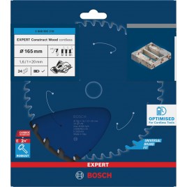 BOSCH Tarcza pilarska EXPERT Construct Wood cordless, 165 × 1,6 / 1 ×20 mm, T24 2608902210