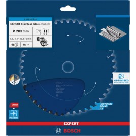 BOSCH Tarcza pilarska Stainless Steel cordless, 203 x 1,8/1,4 x 15,875 mm, T48 2608902220