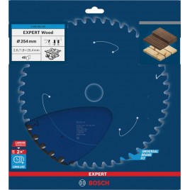 BOSCH Tarcza pilarska EXPERT Wood, 254 × 2,6 / 1,8 × 25,4 mm, T40 2608902241