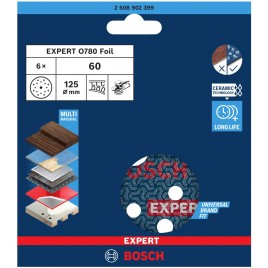 BOSCH Krążek ścierny EXPERT O780 Foil, 125 mm, G60 2608902399