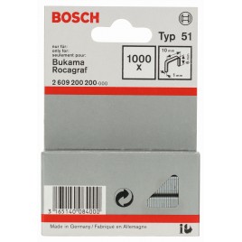 BOSCH Zszywka z drutu płaskiego, typ 51, 10 x 1 x 6mm 2609200200