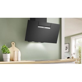 Bosch Serie 4 Okap naścienny 80 cm Czarne szkło, Czarny DWK87FN60
