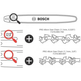 BOSCH Zapasowy łańcuch 40 cm (1,1 mm, 0,325") F016800700