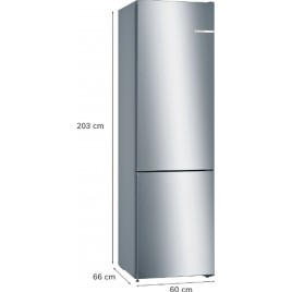 Bosch Serie 4 Lodówka z dolnym zamrażalnikiem wolnostojąca 203 x 60 cm KGN39VLEB