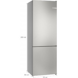 Bosch Serie 4 Lodówka z dolnym zamrażalnikiem wolnostojąca 203 x 70 cm KGN492IAF
