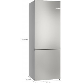 Bosch Serie 4 Lodówka z dolnym zamrażalnikiem wolnostojąca 203 x 70 cm KGN492IDF