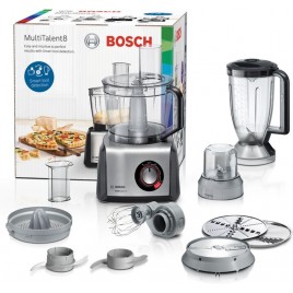 Bosch Food processor MultiTalent 8 1250 W Czarny, Szczotkowana stal MC812M844