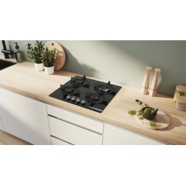 Bosch Serie 6 Płyta gazowa 60 cm Szkło hartowane, Czarny PPH6A6I10