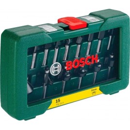 BOSCH 15-częściowy zestaw frezów HM (chwyt 8 mm) 2607019469