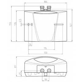 CLAGE M 6 Mały podgrzewacz przepływowy pod umywalkę, 5,7kW/ 230V 1500-17006