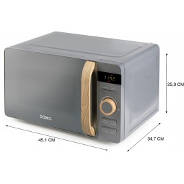 DOMO WOOD YOU Kuchenka mikrofalowa cyfrowa (20 l / 1050 W) DO3420