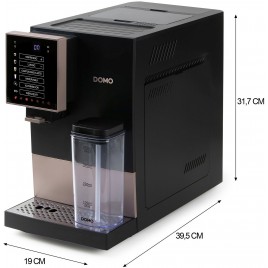 DOMO Automatyczny ekspres do espresso 1350 W, czarno-brązowy DO743K