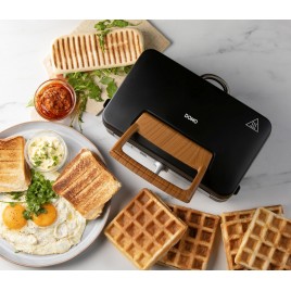 DOMO Opiekacz – Grill – Gofrownica – 3w1 (1100 W), czarny DO9278C