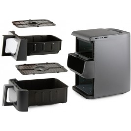 DOMO Pionowa podwójna frytkownica beztłuszczowa 3,5+6,5 l DO550FR