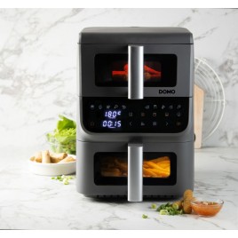 DOMO Pionowa podwójna frytkownica beztłuszczowa 3,5+6,5 l DO550FR