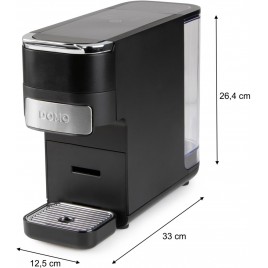DOMO Ekspres do kawy4w1 na pody i kapsułki – czarny DO748K