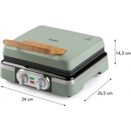 DOMO Gofrownica 4×7 z termostatem i timerem – zielony DO9279W