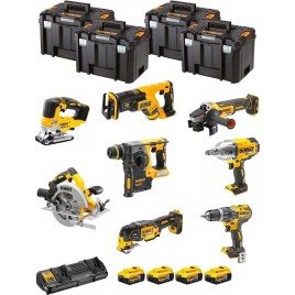 DeWALT DCK865P4T Aku-Kombo Zestaw narzędzi 8 rodzajów narzędzi, 18V XR 4 x 5Ah TSTAK