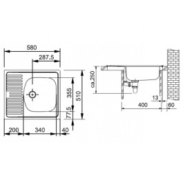 Franke SET N6 Zlewozmywak ETN 611-58 + bateria FC 9547.031, 101.0200.309