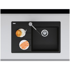 Franke Centro 611-78 TL, 780x500 mm, zlewozmywak, Fragranit+ Czarny mat 114.0633.138