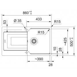 Franke Urban UBG 611-86, 860 × 500 mm, Zlewozmywak z Fragranitu, kaszmir 114.0700.110