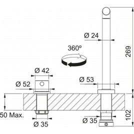 Franke FC 3137.501 MYTHOS WINDOW Bateria kuchenna, stal nierdzewna - pod okno 115.0731.378