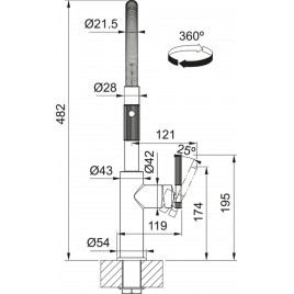 Franke FG 4768.504 MARIS STRIPES SEMI PRO Bateria kuchenna, mat. czarna/złota 115.0747.679