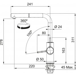 Franke FN 5541.031 URBAN 2.0 Bateria kuchenna, chrom - wyciągana wylewka 115.0755.340