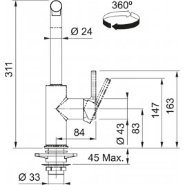 Franke FN 5541.031 URBAN 2.0 Bateria kuchenna, chrom - wyciągana wylewka 115.0755.340