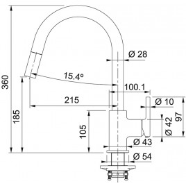 Franke FC 6051 LINA S Bateria kuchenna z wyciąganą wylewką Onyx 115.0626.055