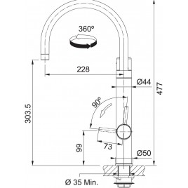 Franke Vital Tap Rozwiązania do filtrowania wody, Gun metal/Chrom 120.0621.229
