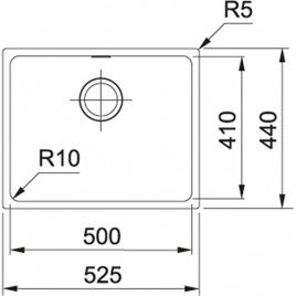 Franke Sirius SID 110-50, 525x440 mm, zlewozmyvak Tectonite, biały polarny 125.0331.033