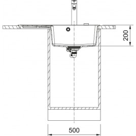 Franke Centro CNG 611-78 TL, 780x500 mm, zlewozmywak, Fragranit, Czarny mat 114.0633.138