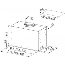 Franke Box Flush Premium FBFP XS A70 KL Okap kuchenny, Stal szlachetna 305.0665.369