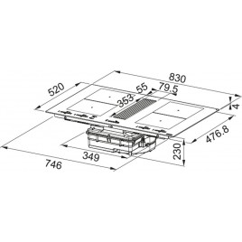 Franke Płyty zintegrowane z okapem Mythos 2gether Icon Steel FMY 8391 HI 340.0705.226
