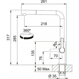 Franke MARIS SLIM L pull-out Bateria kuchenna, Chrom 115.0728.393