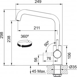 Franke LINA U Bateria kuchenna, Chrom 115.0728.473