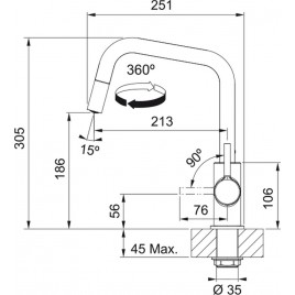 Franke Lina U pull-out Bateria kuchenna, Chrom 115.0728.476