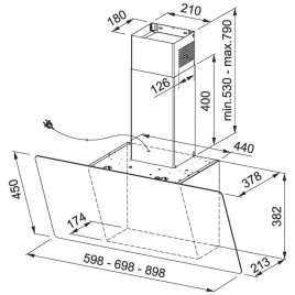 Franke Evo Plus FPJ 705 V BK/SS Okap, Stal szlachetna/szkło 330.0528.069