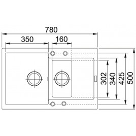 Franke Maris MRG 651-78, 780x500 mm, zlewozmywak grafitowy 114.0201.527