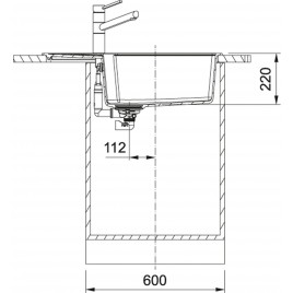 Franke Urban UBG 611-78 XL, 780 x 500 mm, zlewozmywak Beżowy 114.0575.072