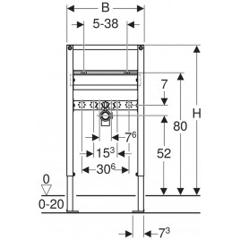Geberit Duofix Element montażowy do umywalki, 82–98 cm, do baterii stojącej 111.485.00.1