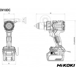 HiKOKI DV18DCW2Z Akumulatorowa wiertarka udarowa (18V/bez akumulatora)