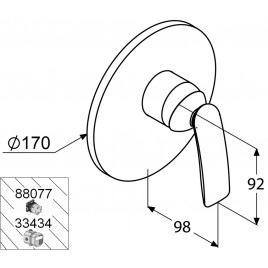 KLUDI BALANCE Podtynkowa bateria prysznicowa, chrom 527180575