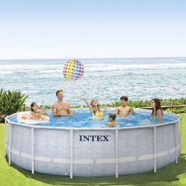 INTEX CHEVRON PRISM FRAME Okrągły basen 488×122 cm z filtrem kartuszowym 220–240V 26746NP