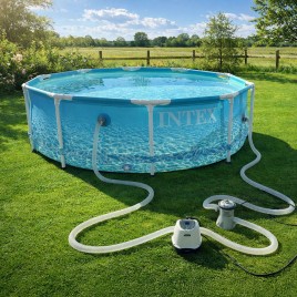 INTEX METAL FRAME BEACHSIDE Basen 305 × 76 cm z filtracją 12V 28208GN