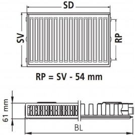 Kermi Therm-x2 Profil-K Grzejnik kompaktowy 11 400 / 700 FK0110407